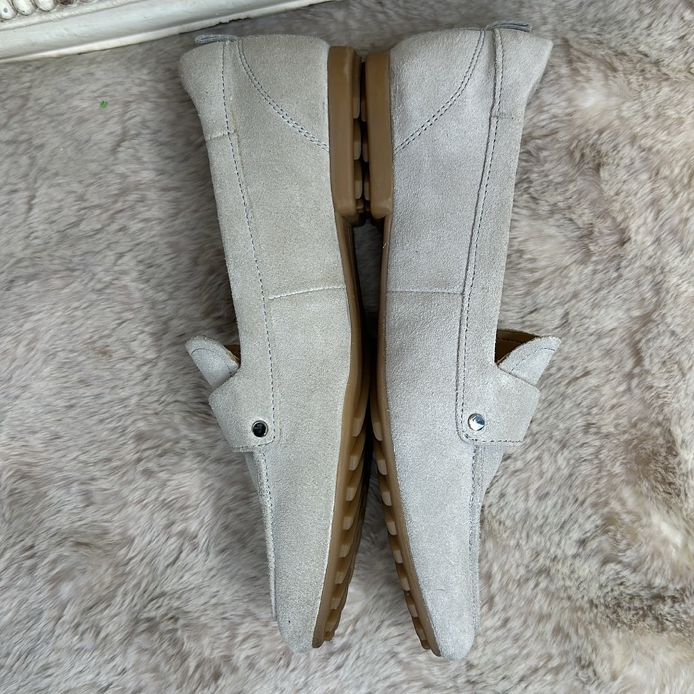 Franco Sarto Light Gray Suede Driving Loafers - Picture 7 of 16